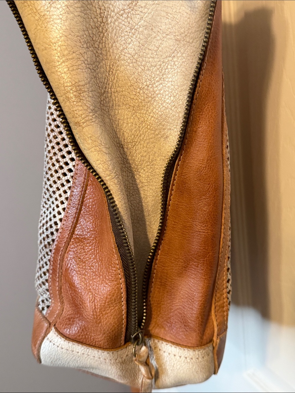 BED|STU Brown Leather Shoulder Bag with Cream Accents  Brand New!’ - Picture 5 of 11